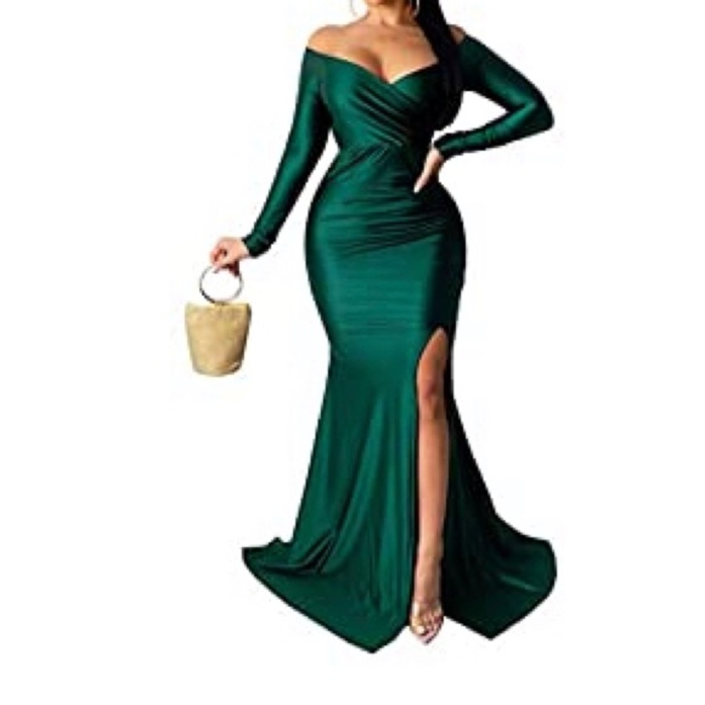 Dress, long sleeve green